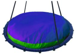 Подушка юнитварм круглая для качелей-гнездо 100 см синий/зеленый